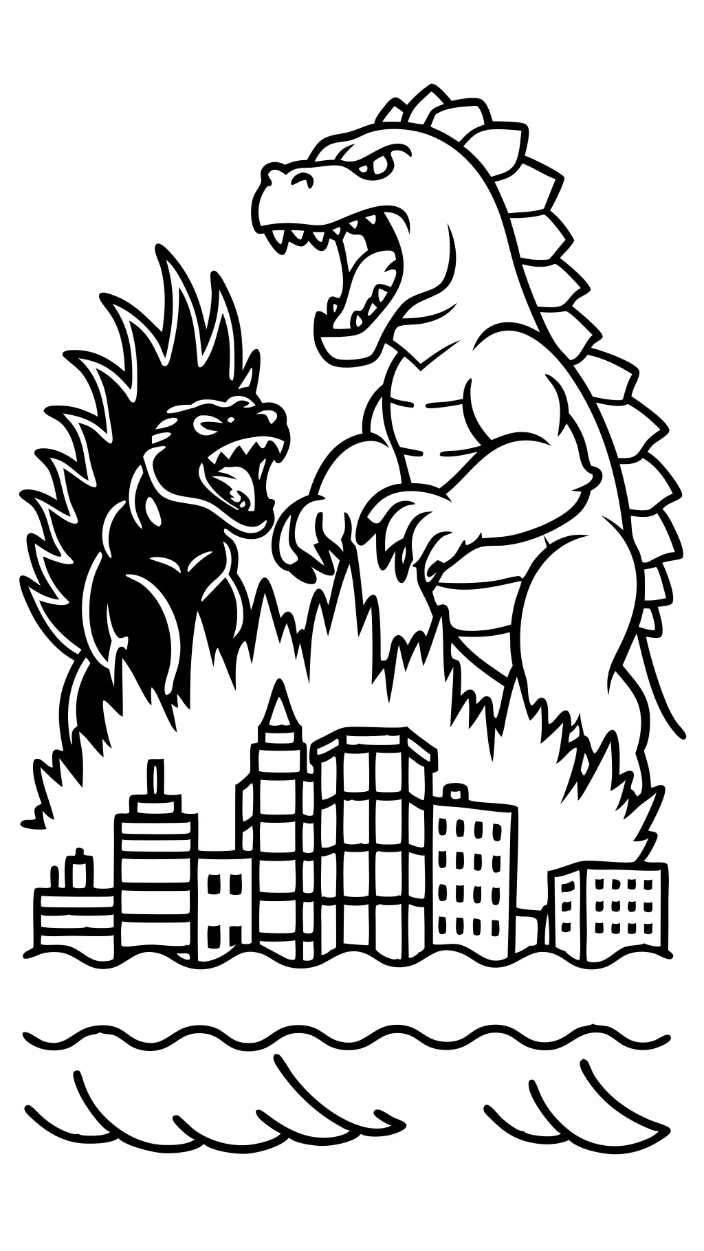 King Kong vs Godzilla para colorear